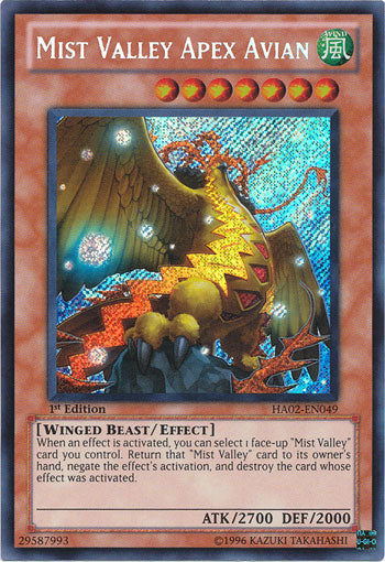 Mist Valley Apex Avian [HA02-EN049] Secret Rare - Duel Kingdom