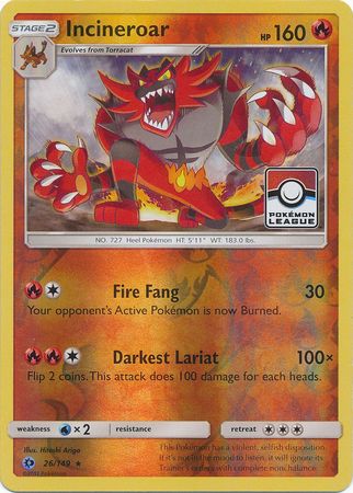 Incineroar (26/149) (League Promo) [Sun & Moon: Base Set] - Duel Kingdom