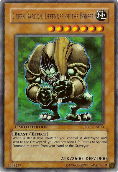 Green Baboon, Defender of the Forest [JUMP-EN014] Ultra Rare - Duel Kingdom