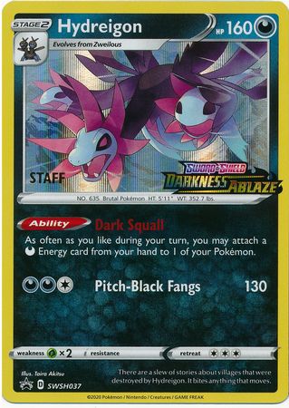 Hydreigon (Staff Prerelease Promo) (SWSH037) [Sword & Shield: Black Star Promos] - Duel Kingdom