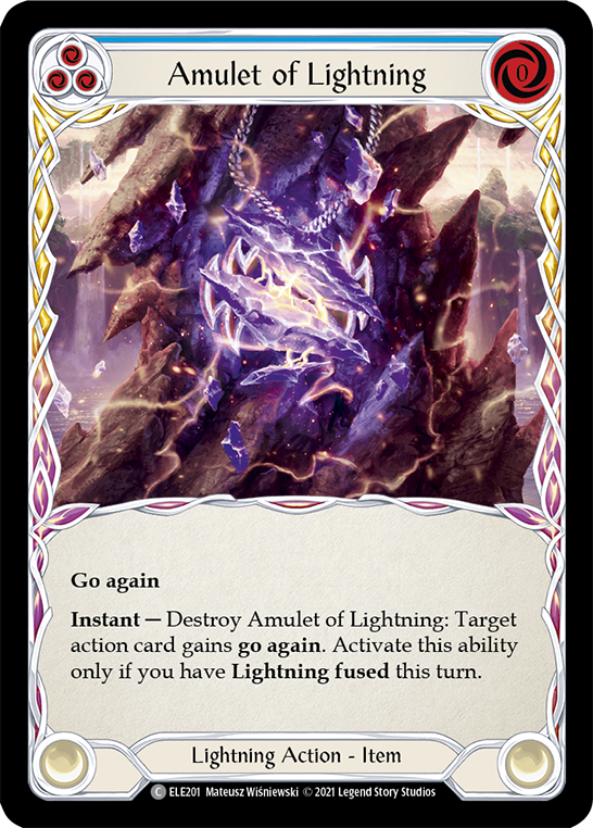 Amulet of Lightning [ELE201] 1st Edition Rainbow Foil - Duel Kingdom