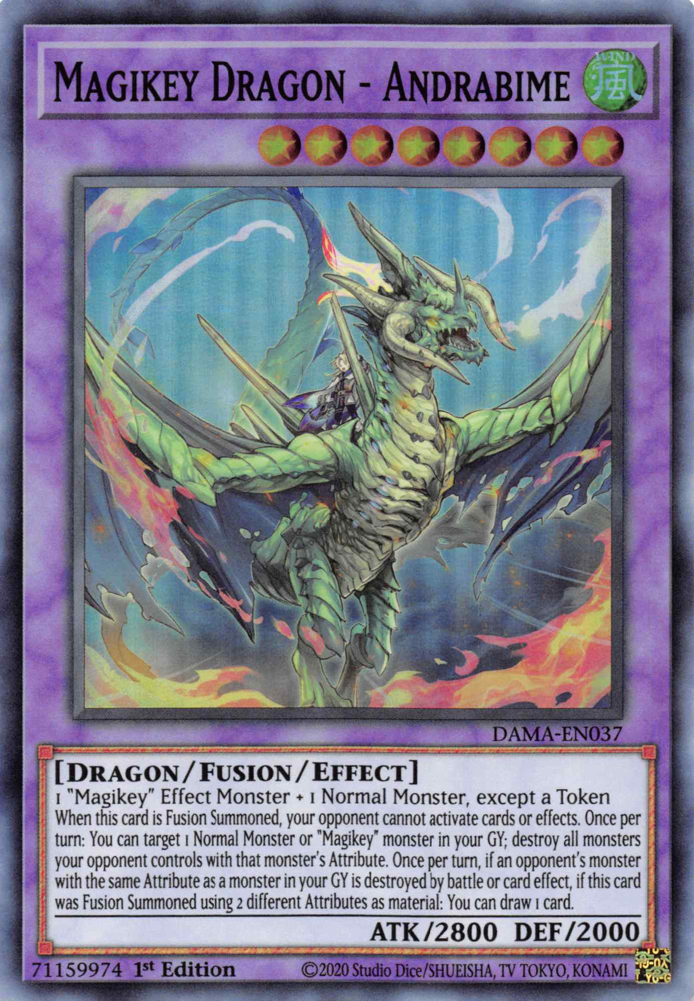 Magikey Dragon - Andrabime [DAMA-EN037] Super Rare - Duel Kingdom