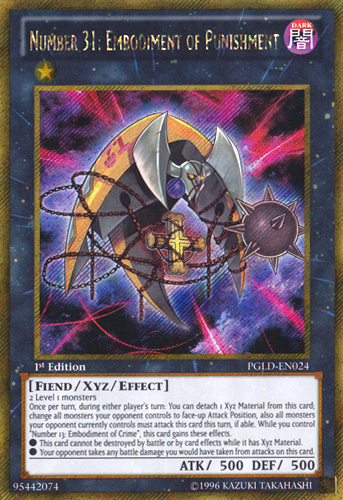 Number 31: Embodiment of Punishment [PGLD-EN024] Gold Secret Rare - Duel Kingdom