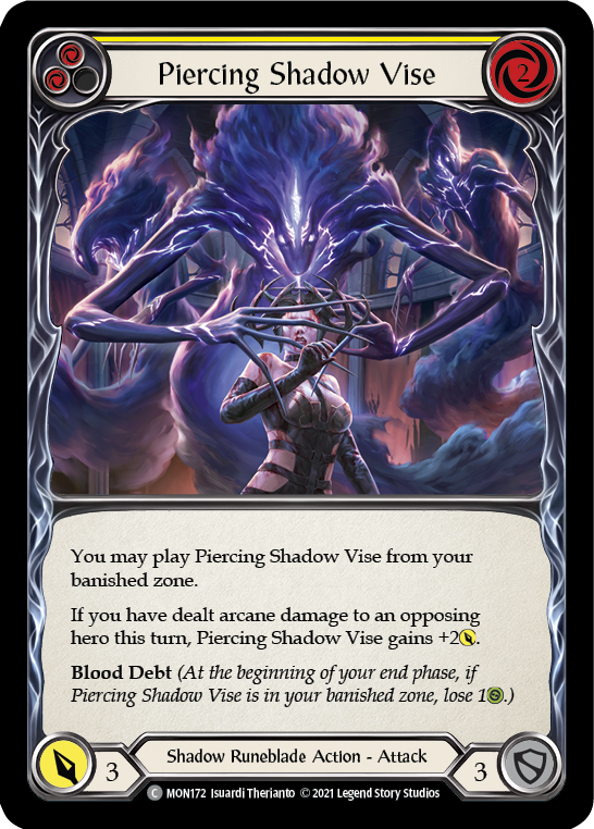 Piercing Shadow Vise (Yellow) [MON172] 1st Edition Normal - Duel Kingdom