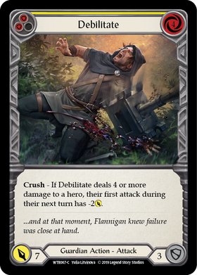 Debilitate (Yellow) [WTR067-C] Alpha Print Rainbow Foil - Duel Kingdom