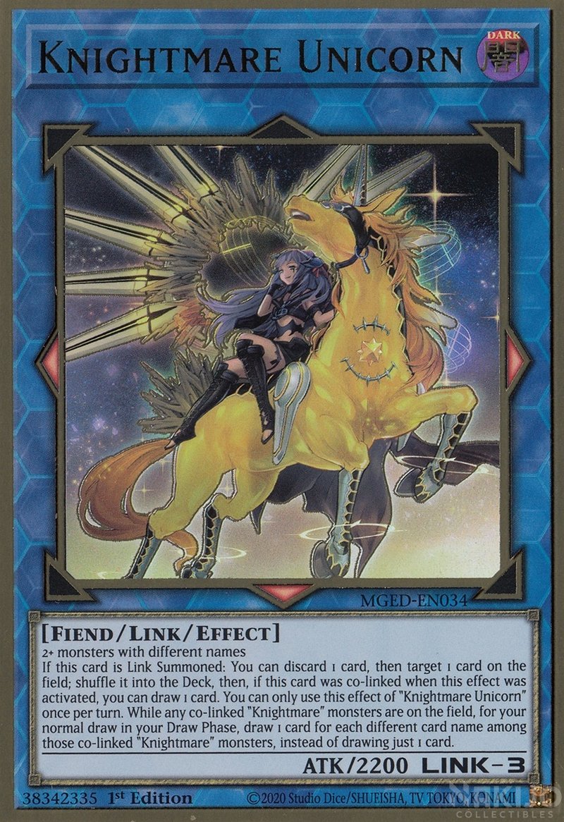 Knightmare Unicorn (Alternate Art) [MGED-EN034] Gold Rare - Duel Kingdom