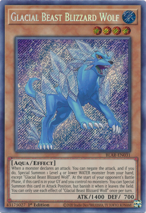 Glacial Beast Blizzard Wolf [BLAR-EN031] Secret Rare - Duel Kingdom