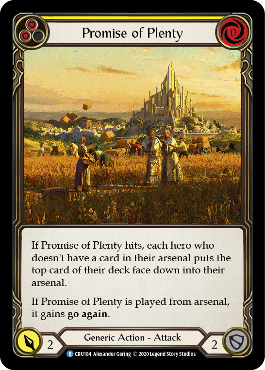 Promise of Plenty (Yellow) [CRU184] 1st Edition Rainbow Foil - Duel Kingdom