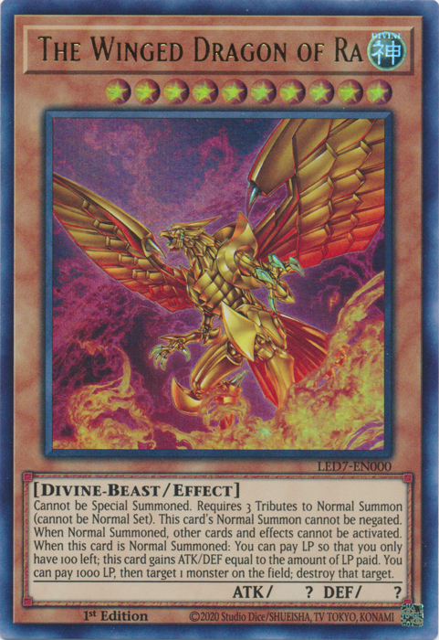 The Winged Dragon of Ra (Alternate Art) [LED7-EN000] Ultra Rare - Duel Kingdom