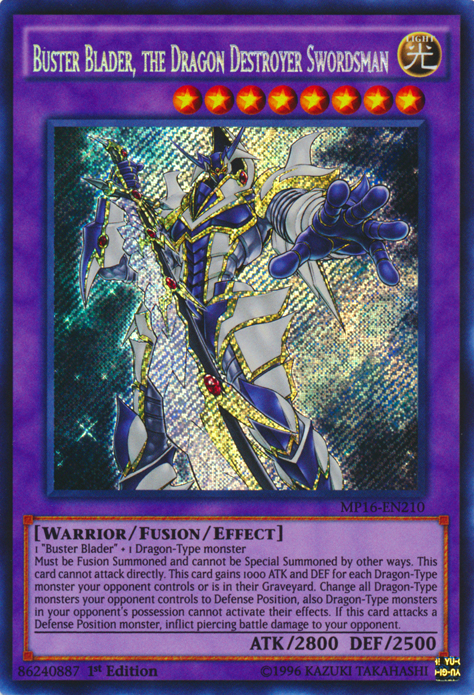 Buster Blader, the Dragon Destroyer Swordsman [MP16-EN210] Secret Rare - Duel Kingdom