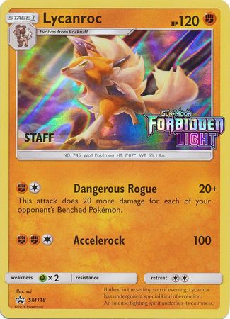 Lycanroc (Staff Prerelease Promo) (SM118) [Sun & Moon: Black Star Promos] - Duel Kingdom