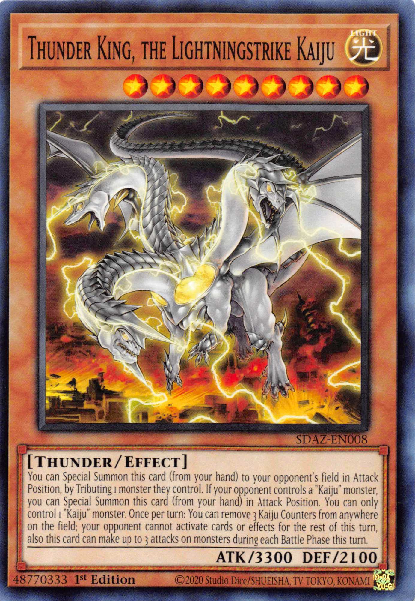 Thunder King, the Lightningstrike Kaiju [SDAZ-EN008] Common - Duel Kingdom