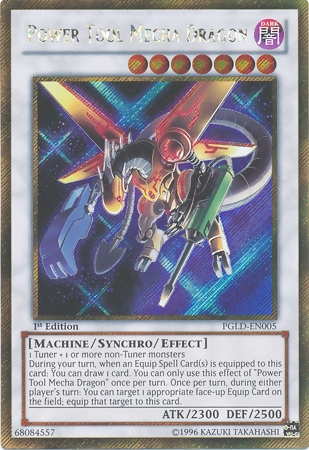 Power Tool Mecha Dragon [PGLD-EN005] Gold Secret Rare - Duel Kingdom