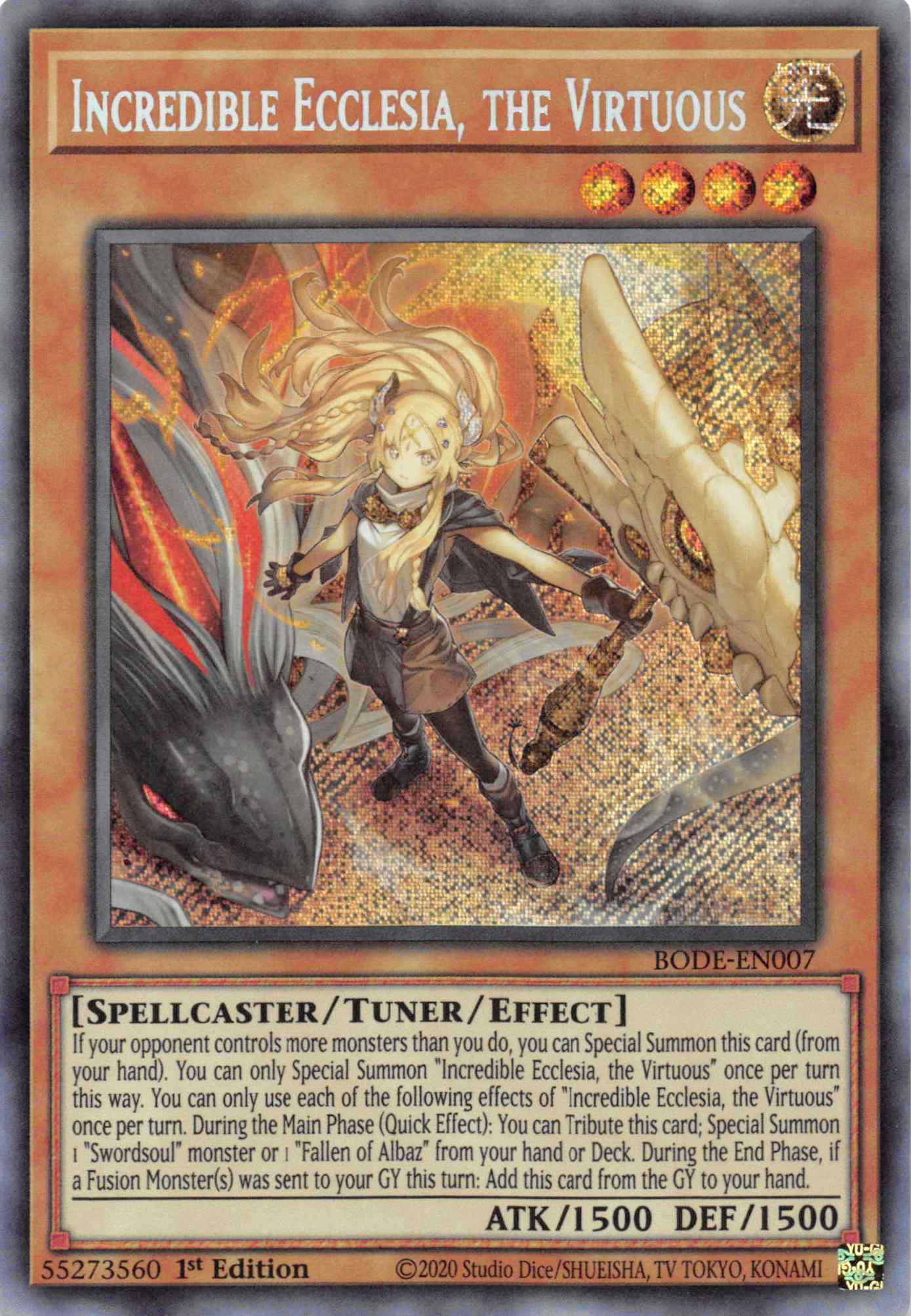 Incredible Ecclesia, the Virtuous [BODE-EN007] Secret Rare - Duel Kingdom