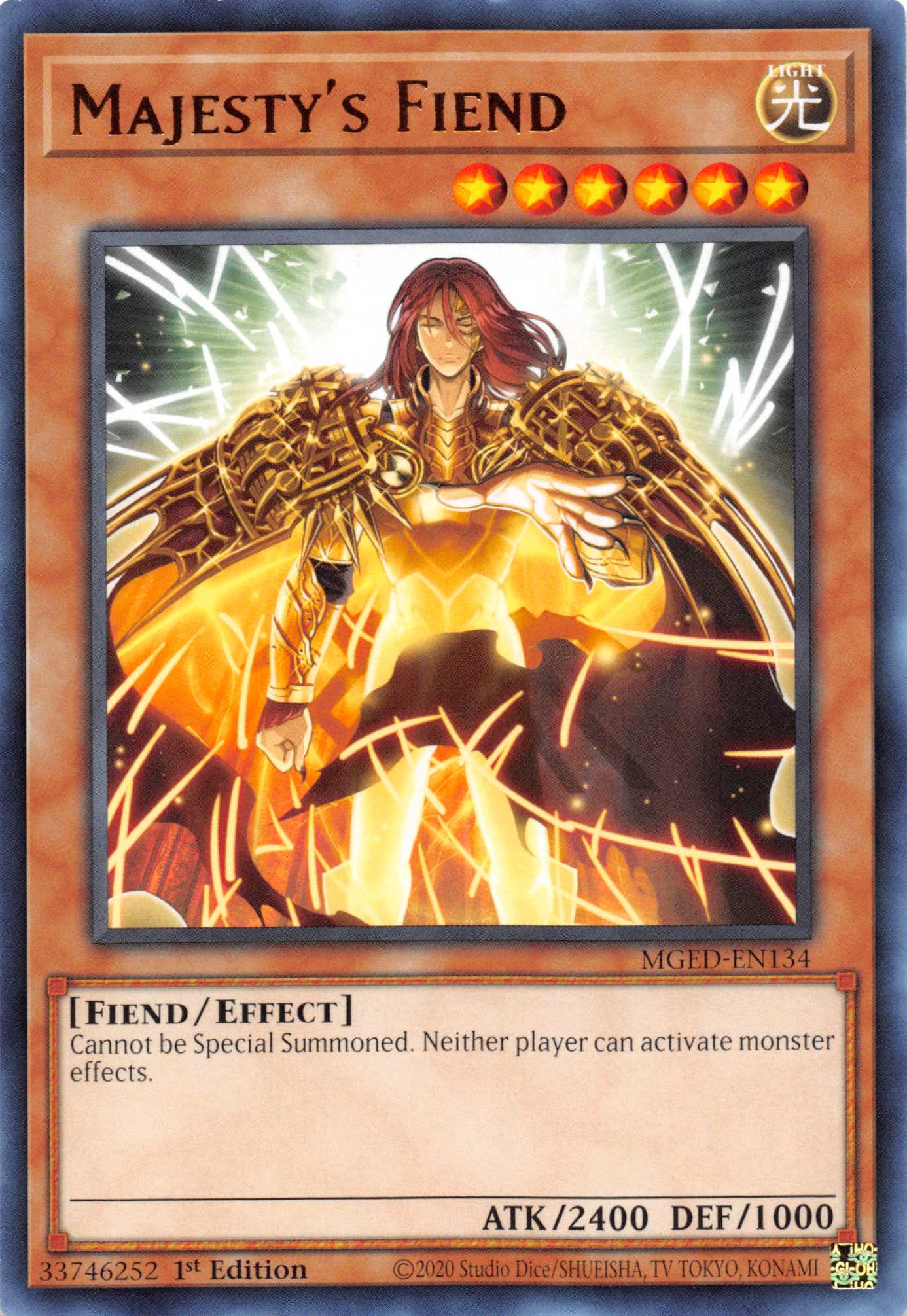 Majesty's Fiend [MGED-EN134] Rare - Duel Kingdom