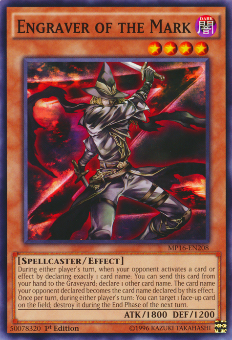 Engraver of the Mark [MP16-EN208] Common - Duel Kingdom