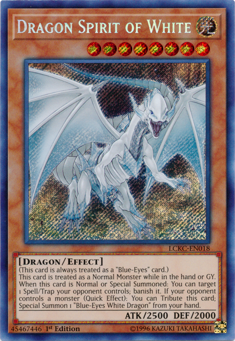 Dragon Spirit of White [LCKC-EN018] Secret Rare - Duel Kingdom