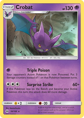 Crobat (56/149) (Cosmos Holo) (Blister Exclusive) [Sun & Moon: Base Set] - Duel Kingdom