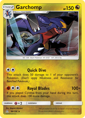 Garchomp (099/156) (Cracked Ice Holo) (Theme Deck Exclusive) [Sun & Moon: Ultra Prism]