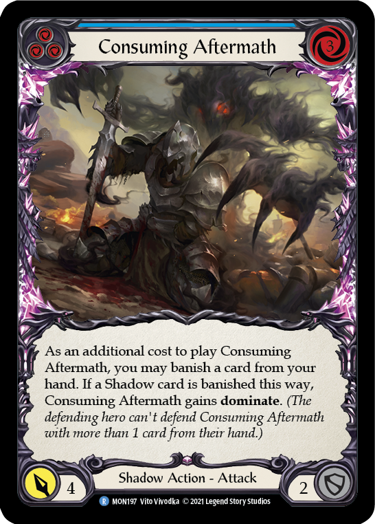 Consuming Aftermath (Blue) [MON197] 1st Edition Normal - Duel Kingdom