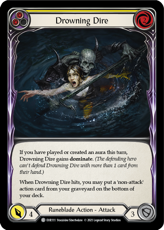 Drowning Dire (Yellow) [EVR111] 1st Edition Rainbow Foil - Duel Kingdom