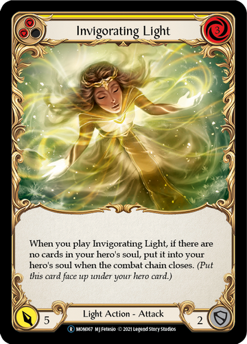 Invigorating Light (Yellow) (Rainbow Foil) [U-MON067-RF] Unlimited Rainbow Foil - Duel Kingdom