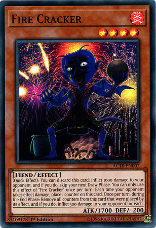 Fire Cracker [AC18-EN007] Super Rare - Duel Kingdom