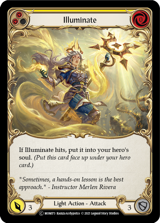 Illuminate (Yellow) (Rainbow Foil) [U-MON073-RF] Unlimited Rainbow Foil - Duel Kingdom