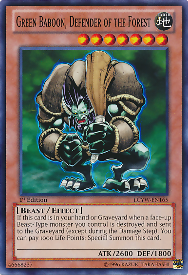 Green Baboon, Defender of the Forest [LCYW-EN165] Common - Duel Kingdom