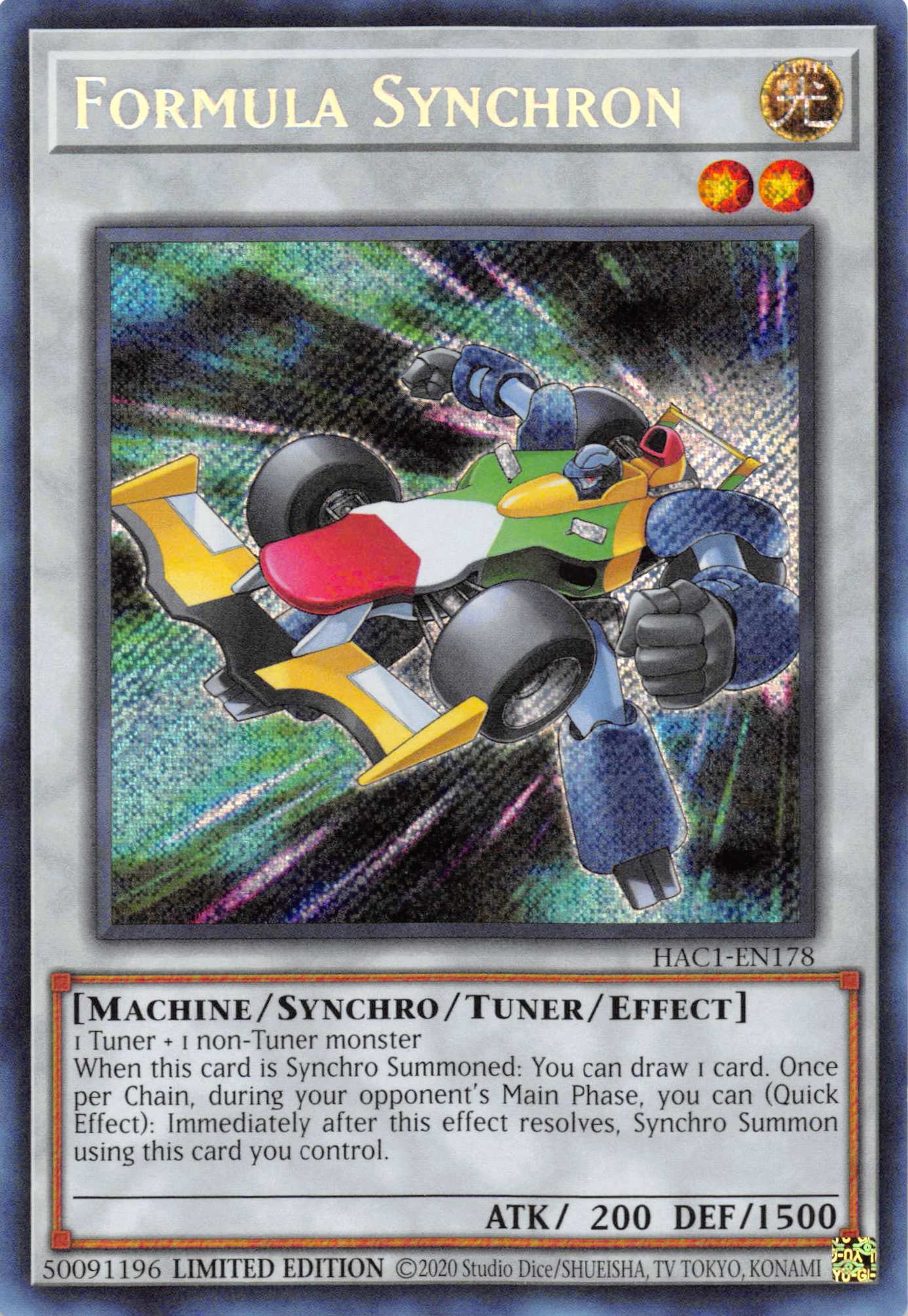 Formula Synchron [HAC1-EN178] Secret Rare - Duel Kingdom