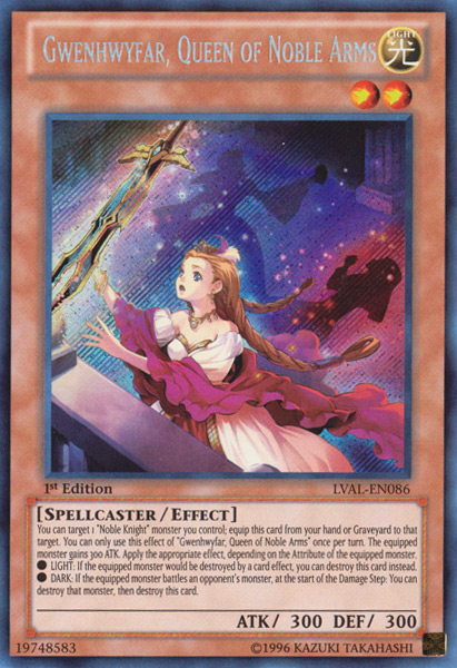 Gwenhwyfar, Queen of Noble Arms [LVAL-EN086] Secret Rare - Duel Kingdom