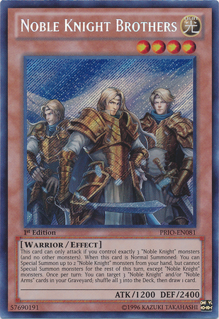 Noble Knight Brothers [PRIO-EN081] Secret Rare - Duel Kingdom