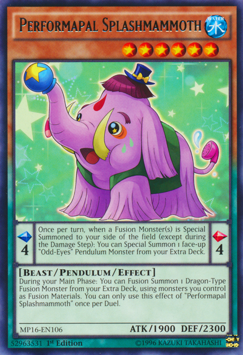 Performapal Splashmammoth [MP16-EN106] Rare - Duel Kingdom