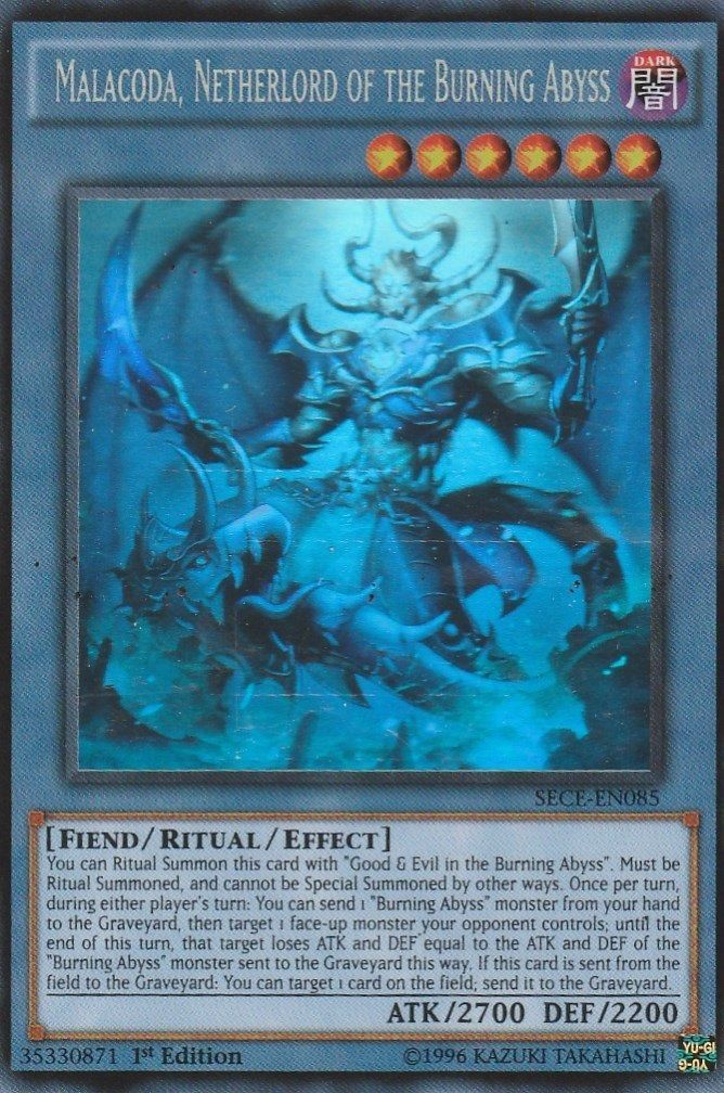 Malacoda, Netherlord of the Burning Abyss [SECE-EN085] Ghost Rare - Duel Kingdom
