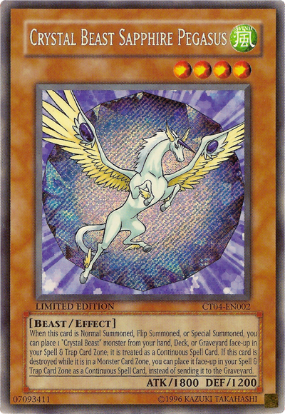 Crystal Beast Sapphire Pegasus [CT04-EN002] Secret Rare - Duel Kingdom