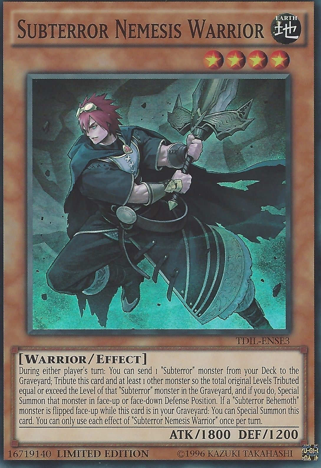 Subterror Nemesis Warrior [TDIL-ENSE3] Super Rare - Duel Kingdom