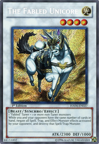 The Fabled Unicore [HA04-EN027] Secret Rare - Duel Kingdom