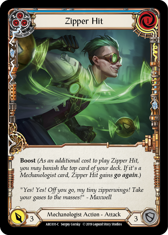 Zipper Hit (Blue) [ARC031-C] 1st Edition Normal - Duel Kingdom