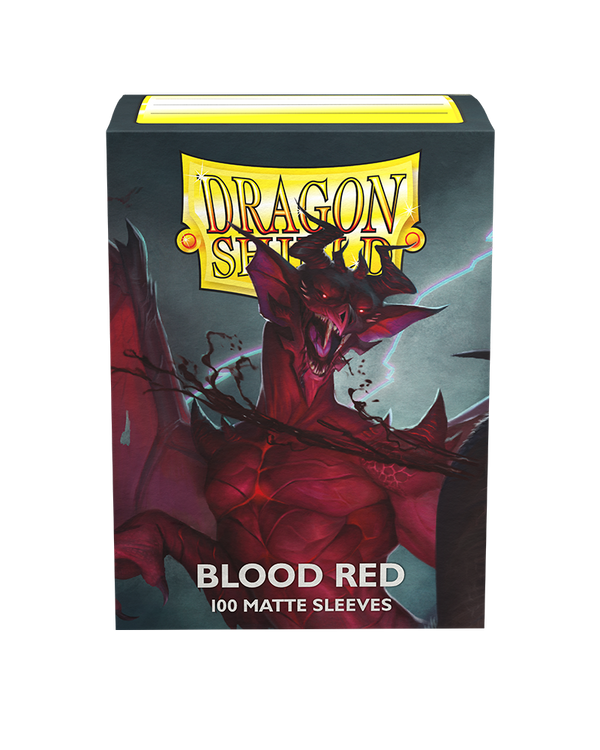 100ct Blood Red Dragon Shield Matte Sleeves