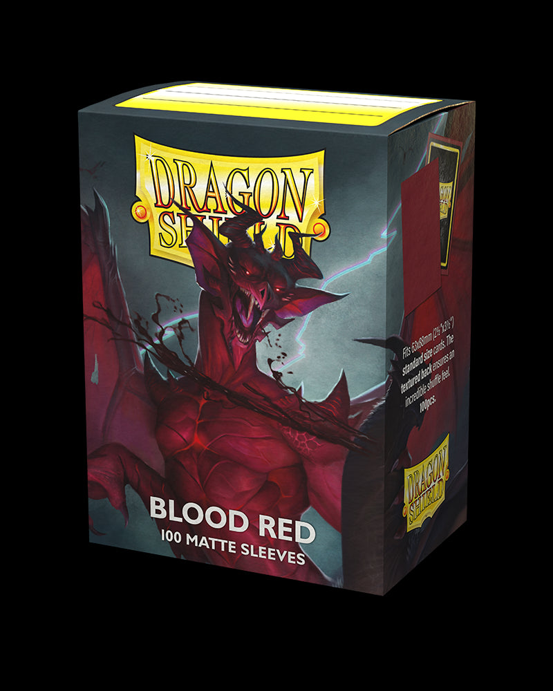 100ct Blood Red Dragon Shield Matte Sleeves