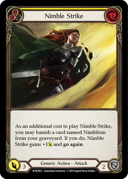 Nimble Strike (Yellow) [WTR186-C] Alpha Print Rainbow Foil - Duel Kingdom