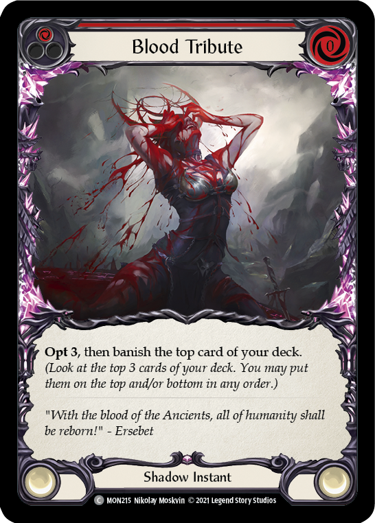 Blood Tribute (Red) [MON215] 1st Edition Normal - Duel Kingdom