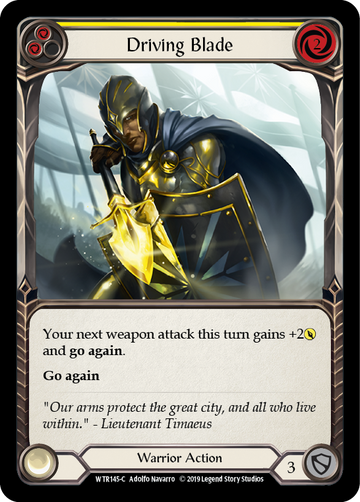 Driving Blade (Yellow) [WTR145-C] Alpha Print Rainbow Foil - Duel Kingdom
