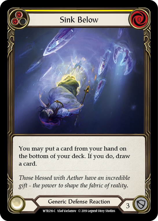 Sink Below (Yellow) [WTR216-C] Alpha Print Rainbow Foil - Duel Kingdom