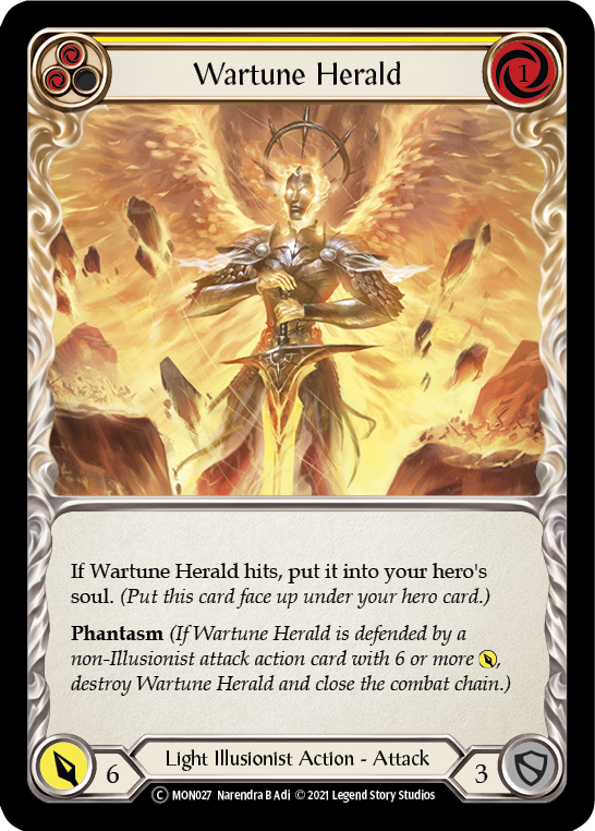 Wartune Herald (Yellow) (Rainbow Foil) [U-MON027-RF] Unlimited Rainbow Foil - Duel Kingdom