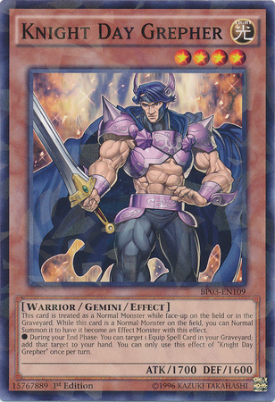 Knight Day Grepher [BP03-EN109] Shatterfoil Rare - Duel Kingdom