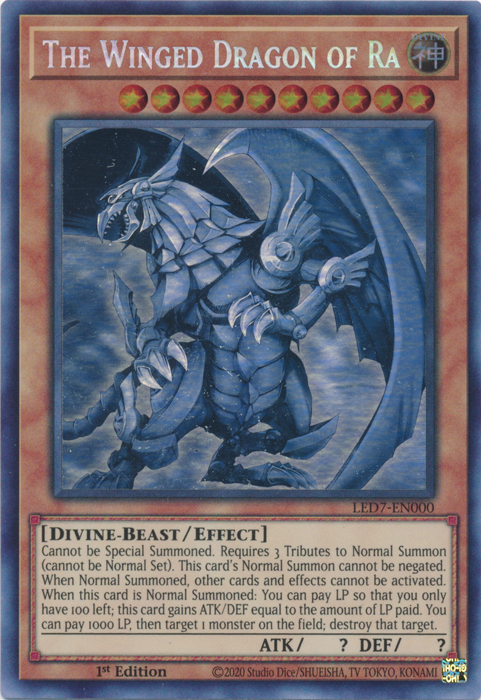 The Winged Dragon of Ra (Ghost Rare) [LED7-EN000] Ghost Rare - Duel Kingdom