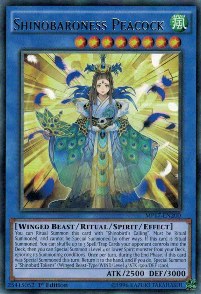 Shinobaroness Peacock [MP17-EN200] Rare - Duel Kingdom