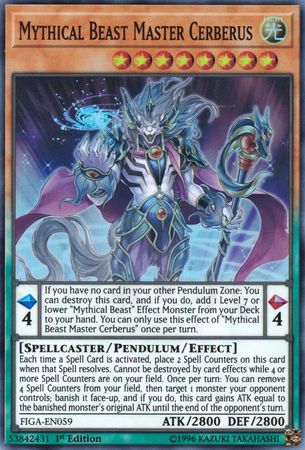 Mythical Beast Master Cerberus [FIGA-EN059] Super Rare - Duel Kingdom