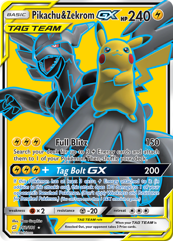 Pikachu & Zekrom GX (162/181) [Sun & Moon: Team Up] - Duel Kingdom